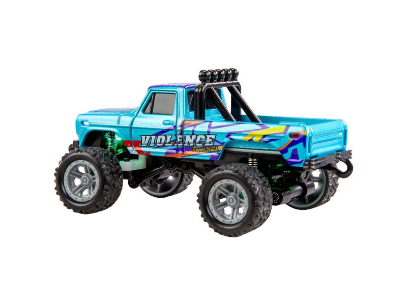 Amewi Monster Truck Die Cast 1:64 RTR, Blau Ferngesteuerte Monster Truck im Massstab 1:64