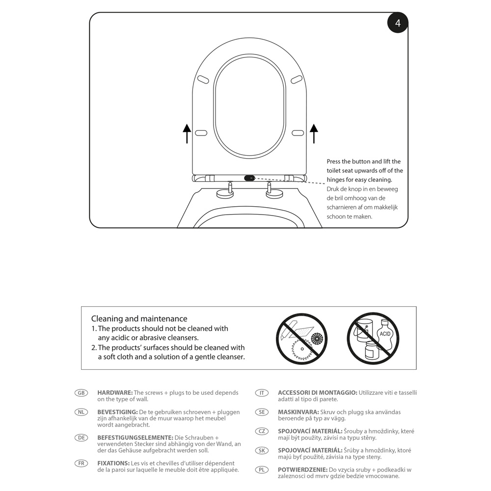 Differnz wand toilet rimless/zitting mat wit