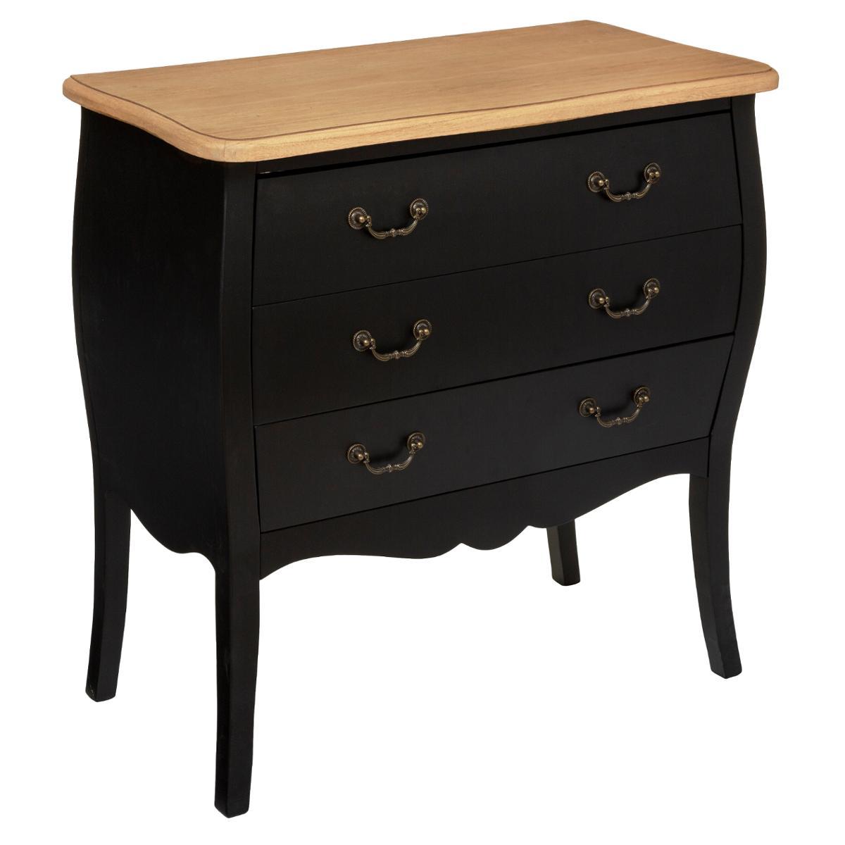COMMODE 3 TIROIRS NOIR CHRYSA