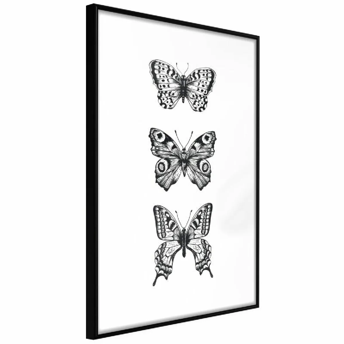 Paris Prix Affiche Butterfly Collection III 20x30 cm Noir