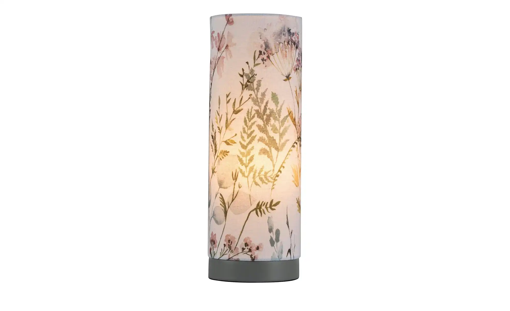Tischleuchte, 1-flammig, Leinen `Floral`