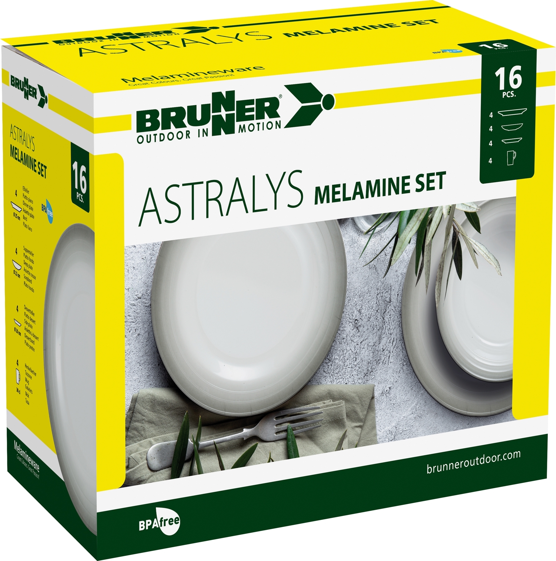 Brunner Melamin Geschirr-Set 16-tlg. astralys für 4 Personen
