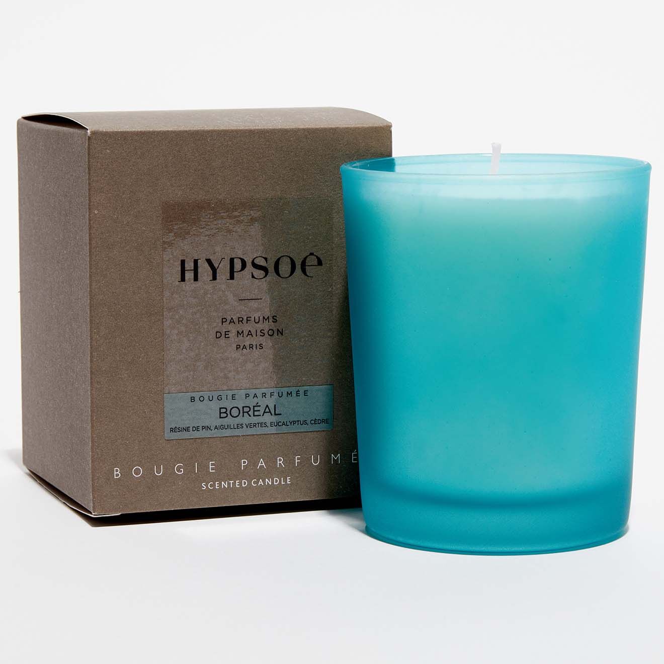 Hypsoé Bougie parfumée verre coloré Dépoli Boréal - 1 mèche 50h