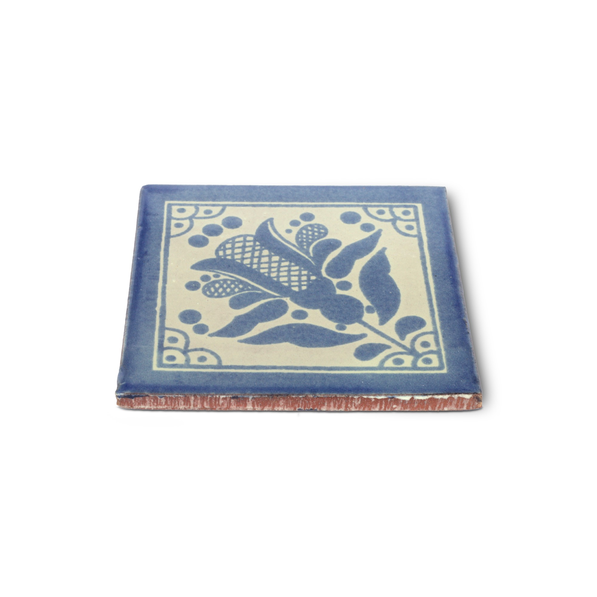 Kachel 'Cardo', blau, weiß, T 10 cm, B 10 cm, H 0,5 cm von fischer's lagerhaus