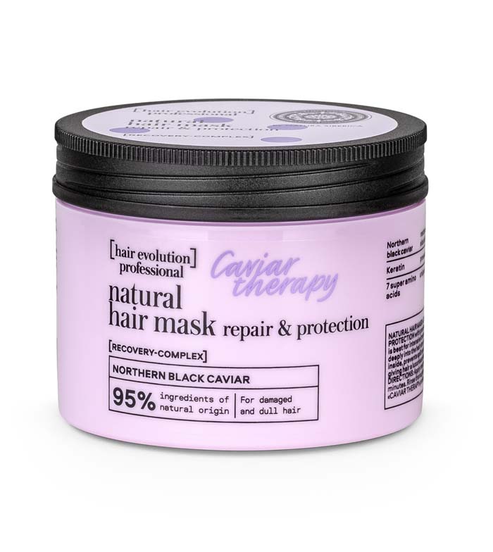 Natura Siberica - *Hair Evolution* - Máscara capilar natural Caviar terapia - Reparação e proteção