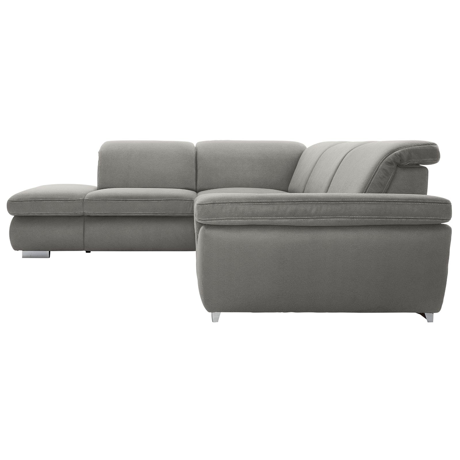 polsterpower Boxspringsofa - Belle silver - Basismodell - Ottomane links