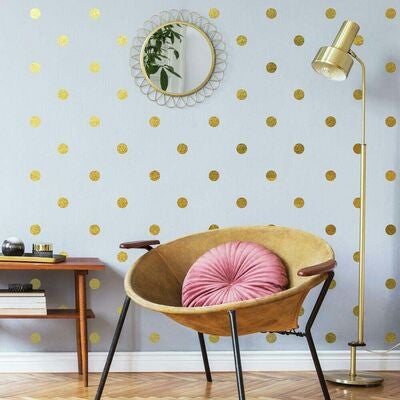RoomMates Wallstickers Gold Confetti Dots