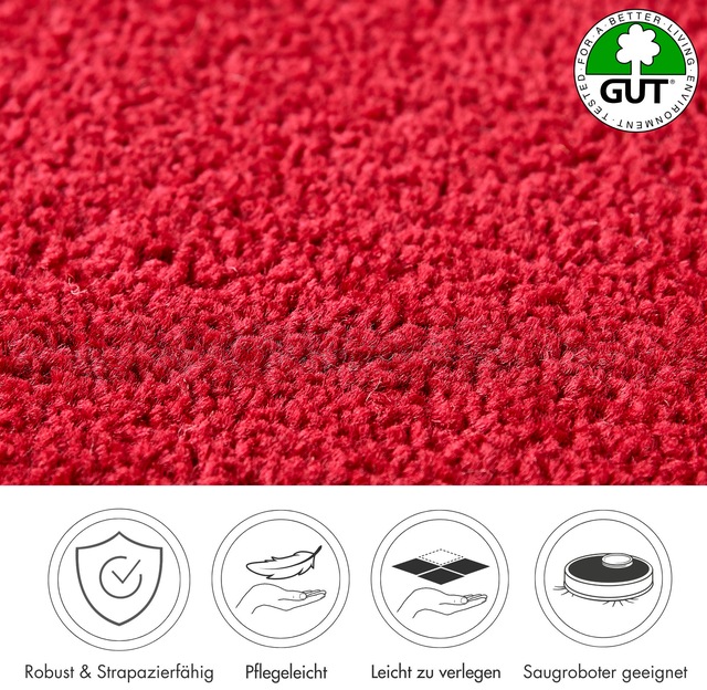 Andiamo Teppichboden »Ines, Kräuselvelours, Made in Netherlands« rechteckig 8,5 mm Höhe Uni Farben, Breite 400 cm, strapazierfähig & pflegeleicht