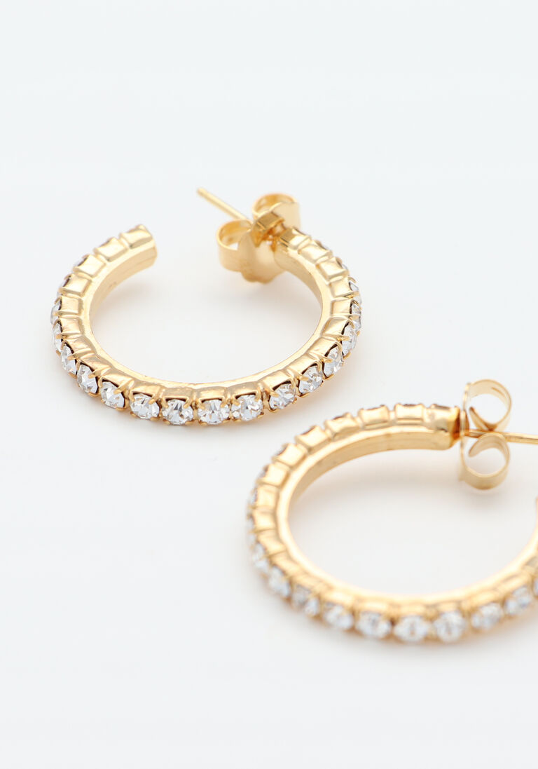 gouden lott. gioielli oorbellen ce sw creole w/ fine stones s