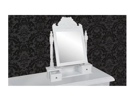 Coiffeuse avec miroir pivotant rectangulaire MDF