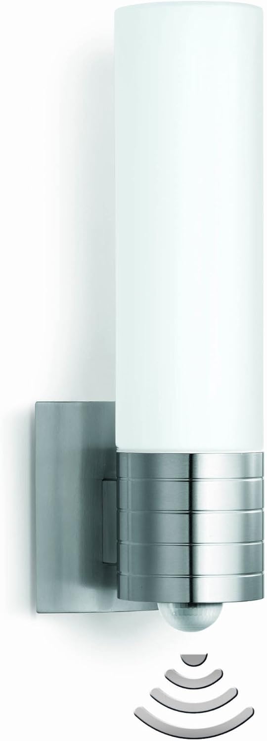 Steinel Sensor Außenleuchte L 260 S, 9.87 W LED Lampe, 240° Bewegungsmelder, 12 m Reichweite, 703 lm, Edelstahl, Weiß