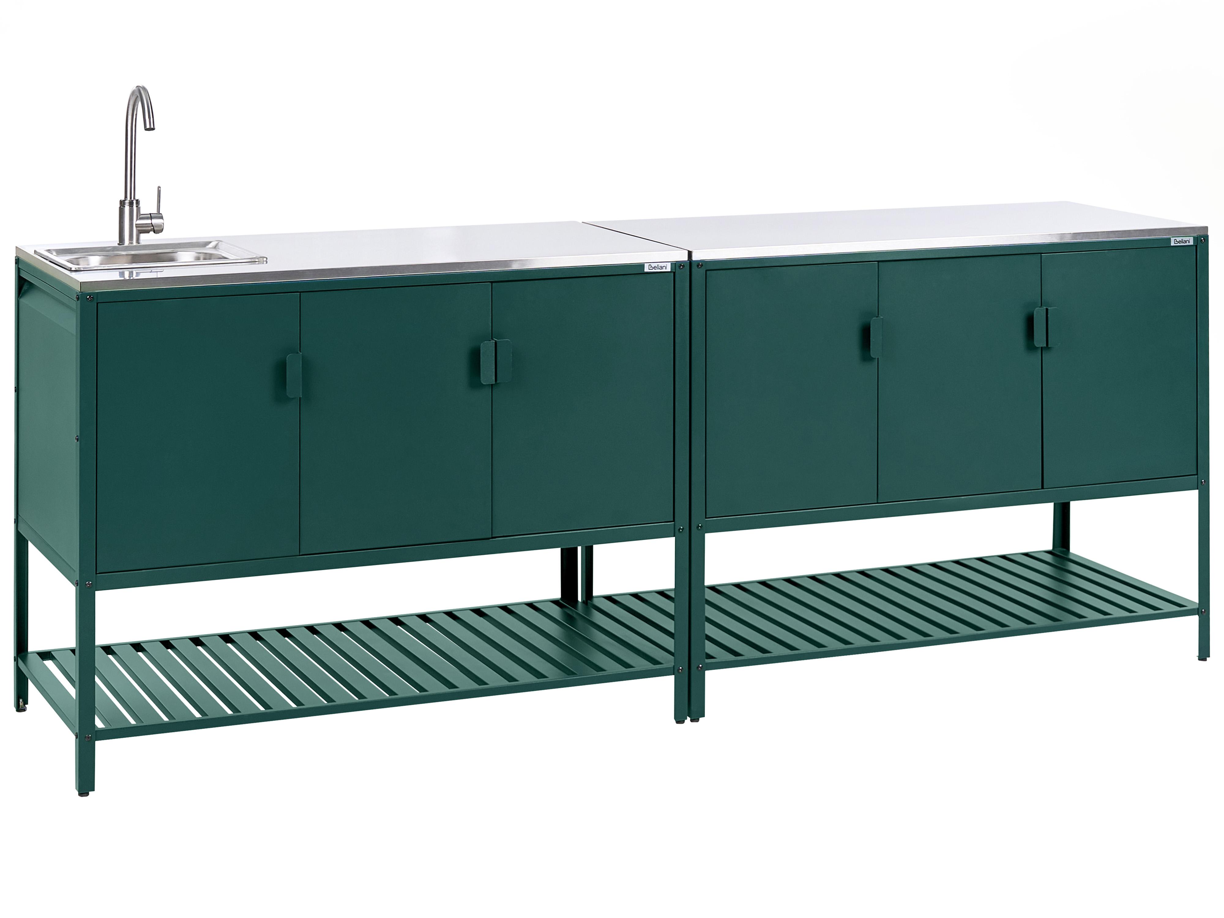 Tuin keukenset 2-delig met spoelbak MAENZA Metaal Groen