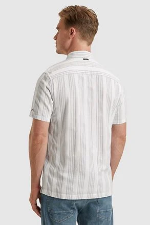 Vanguard Short Sleeve Overhemd Dobby Streep Groen VSIS2503234-7004 kopen