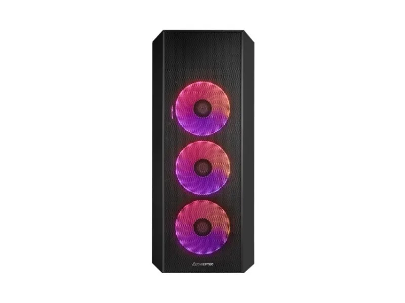 Chieftec SCORPION 4 - Tower - ATX - sidepanel med vindue (hærdet glas) - ingen strømforsyning (ATX) - sort - USB/Lyd
