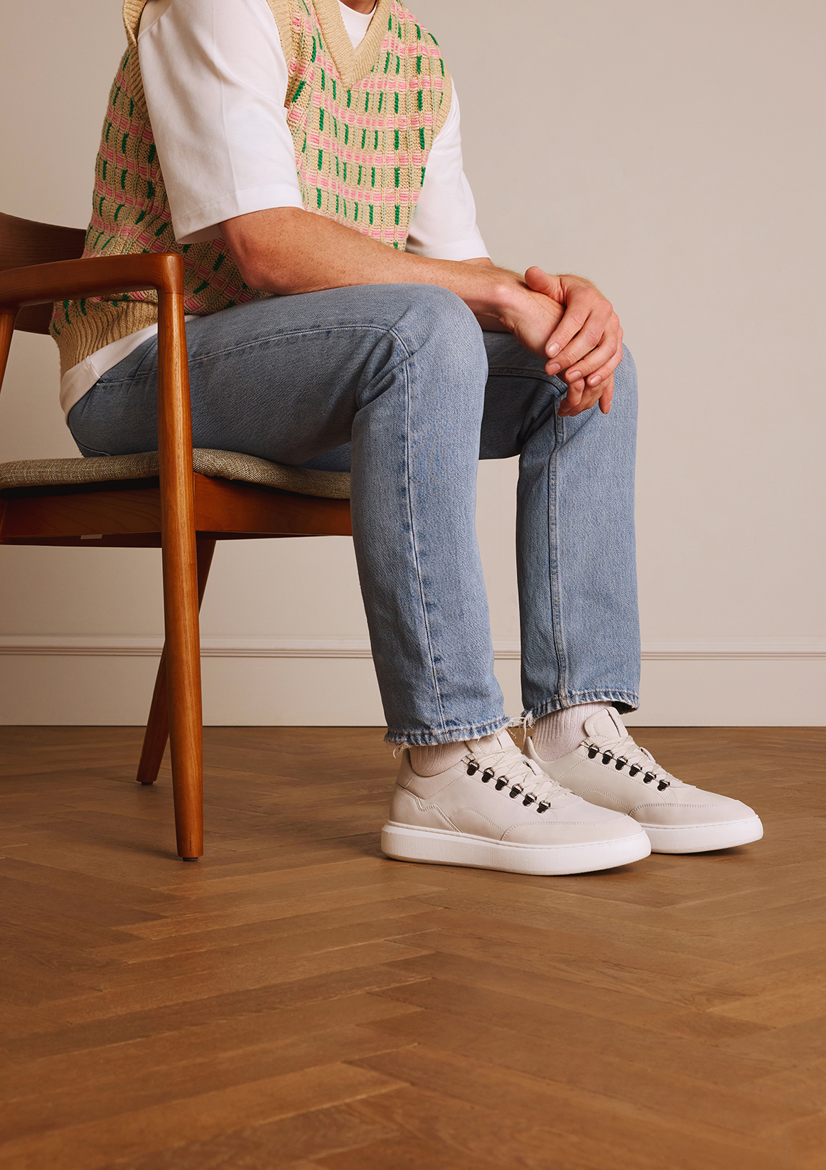 Witte nubuck sneakers