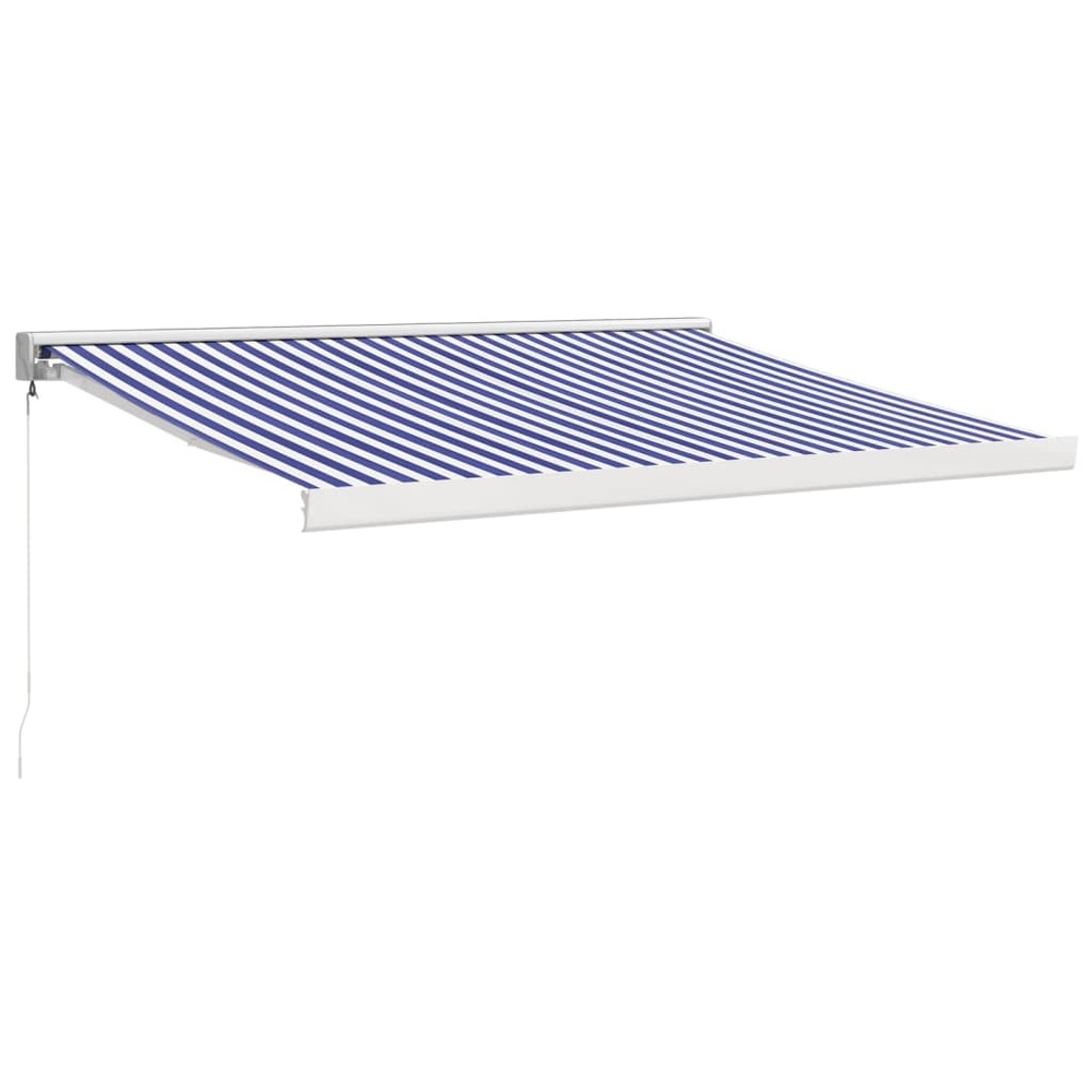 Auvent rétractable bleu et blanc 3x2,5 m tissu et aluminium