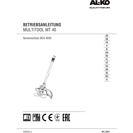 AL-KO Buskrydder BCA 4030 til. MT 40 Li