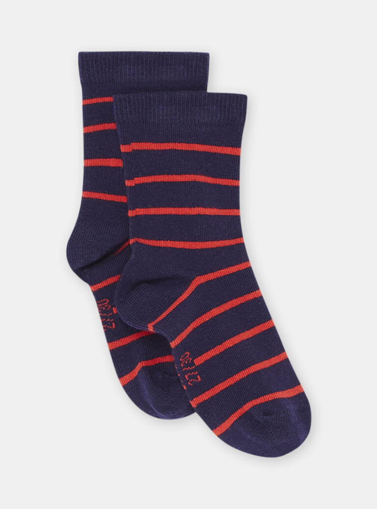 Chaussettes rouges à imprimé à rayures garçon