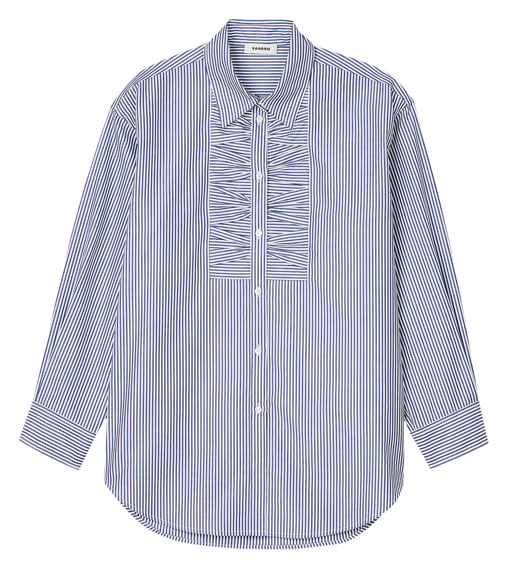Chemise ample rayée en coton | Bleu