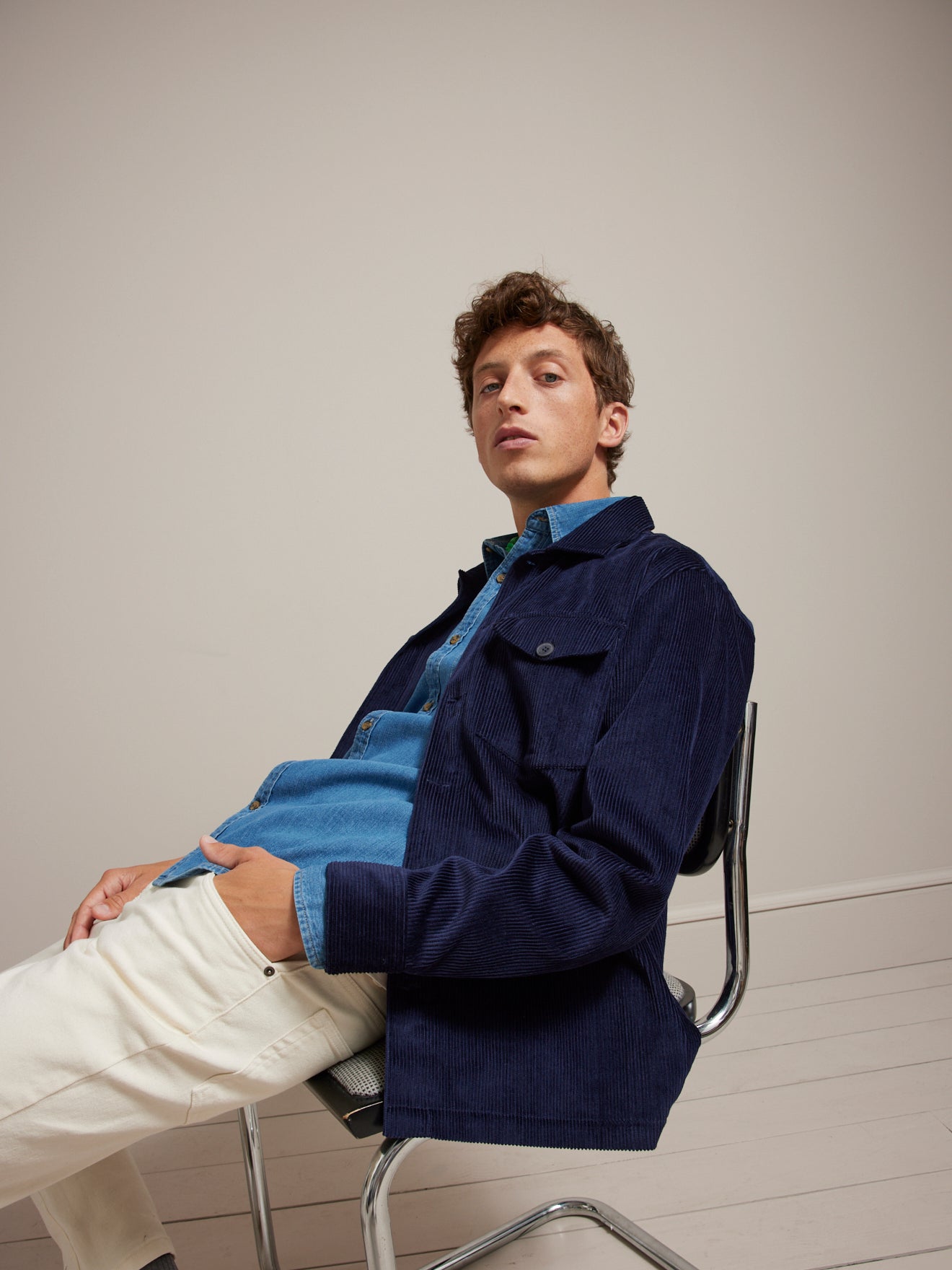Chemise velours côtelé homme