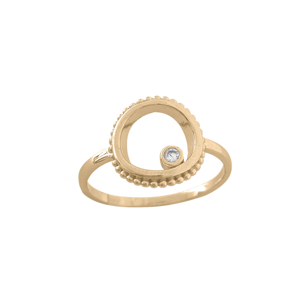 Bague plaquée or avec oxyde de zirconium