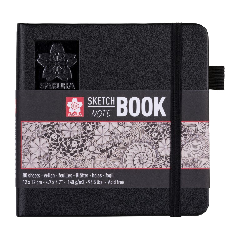 Sakura Skizzenbuch Black weiß, 140 g/m²