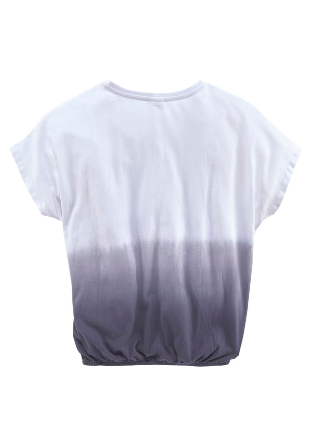 KangaROOS T-Shirt »mit Farbverlauf und Logodruck«, Kurzarm,  weite Fledermausärmel,  modisches Batikmuster