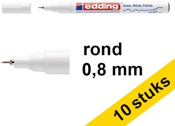 Aanbieding: 10x Edding 780 glanslakmarker wit (0,8 mm rond)