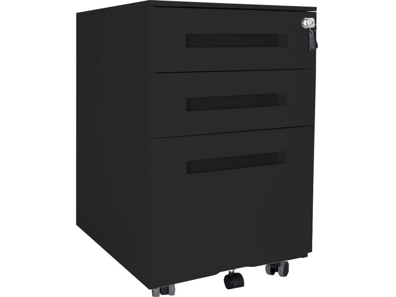 Contini Hängemappenwagen 50 x 39 x 61 cm, Schwarz Rollcontainer