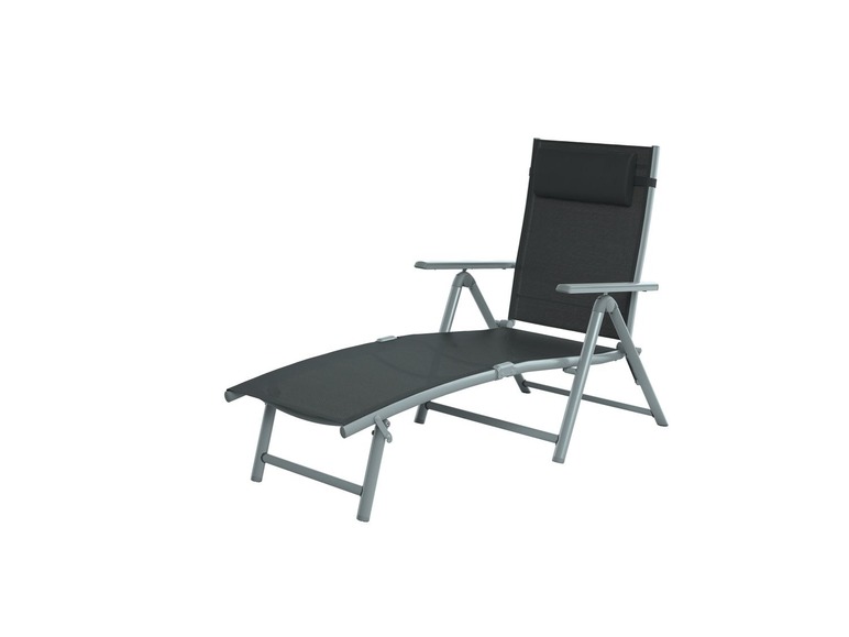 Aluminium ligstoel grijs