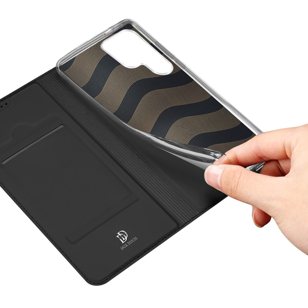 Samsung Galaxy S25 Ultra Flip Wallet Cover Leder Tasche - Schwarz
