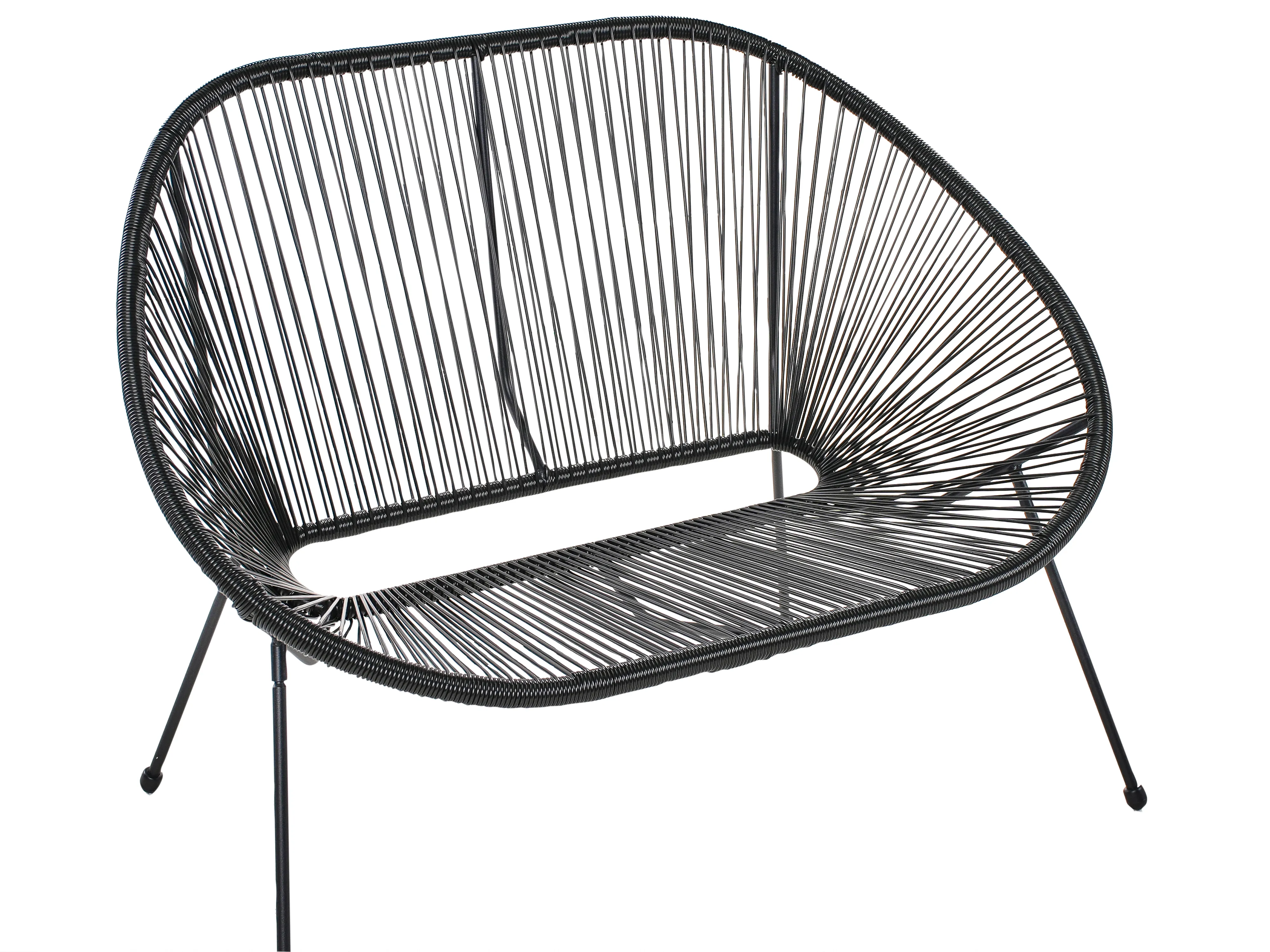 Tuinbank ACAPULCO II 113 cm PE rotan Zwart