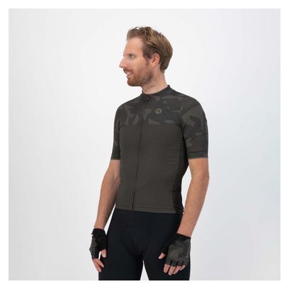 Maillot Manches Courtes Velo Rogelli Camo - Homme - Vert militaire