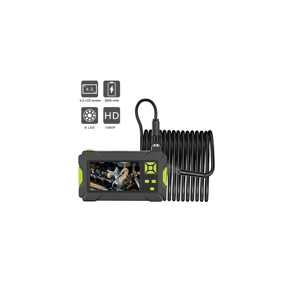 Vanntett 4.3 portabel HD inspeksjonskamera, 2m