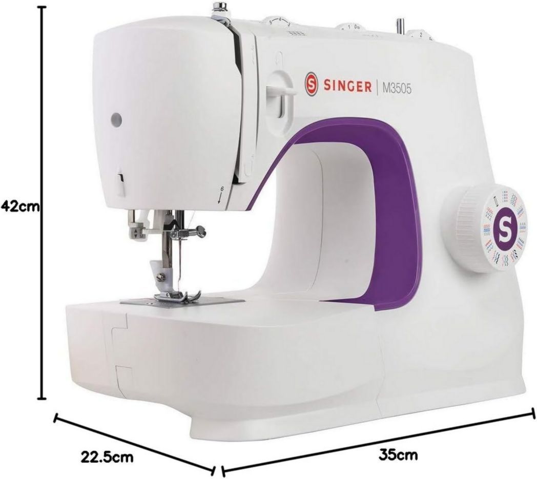 Machine à coudre professionnelle Singer M3505 avec 34 points, utilitaire, élastique, décorative, coud tous les tissus, facile pour les débutants, couture créative, électrique, portable, domestique