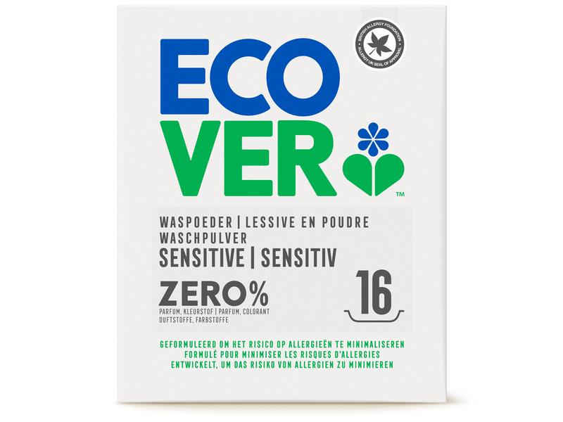 Ecover Zero Pulverwaschmittel Sensitive Universal 1.2 kg Pflanzenbasiertes Waschmittelpulver