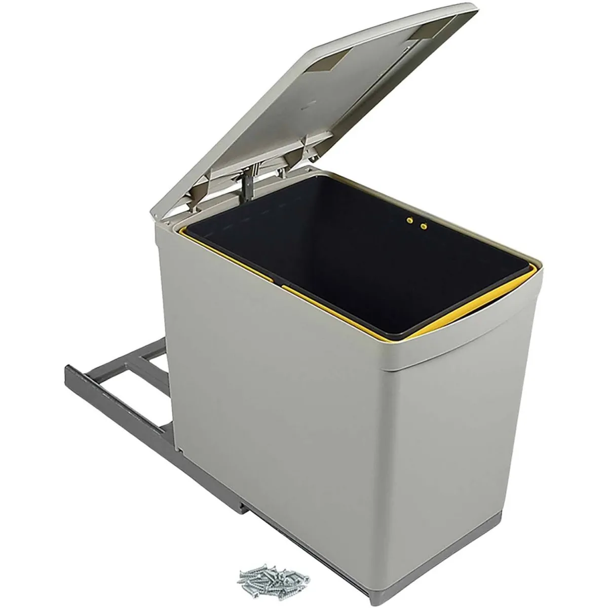 EMUCA Poubelle de recyclage 16L - Gris