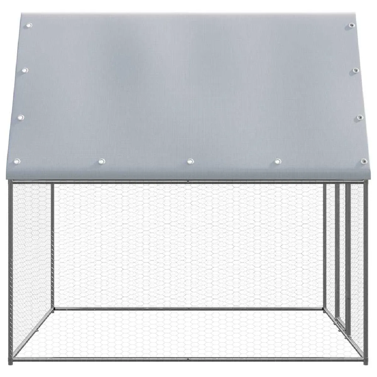 vidaXL Poulailler argenté et gris 2x2x2 m