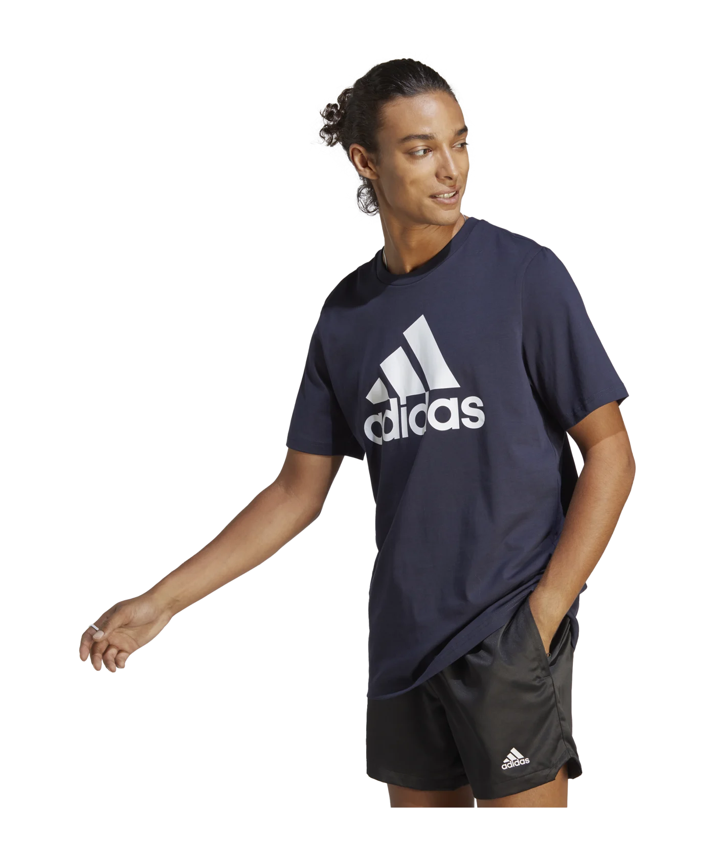 adidas Essentials Single Jersey Big Logo Tee Blue
