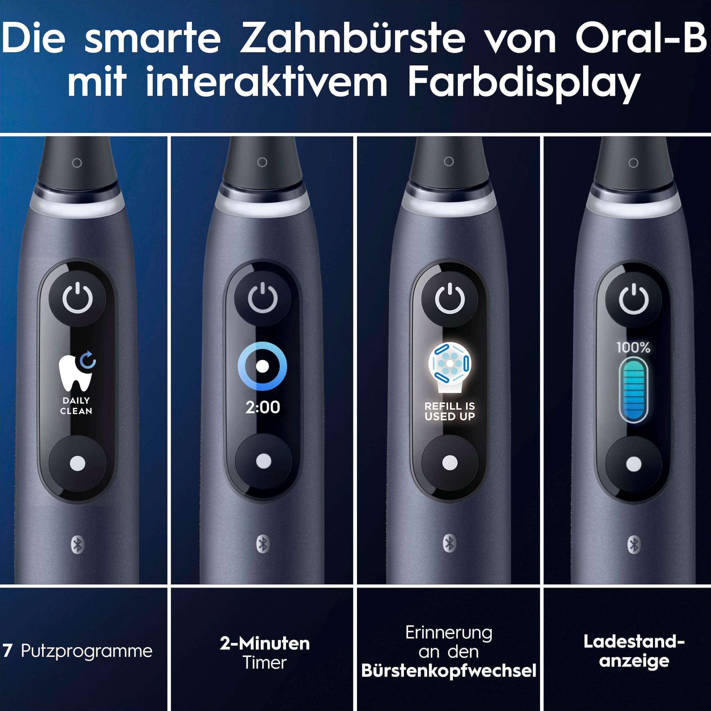 Oral-B Elektrische Zahnbürste »iO 9 Luxe Edition« 1 Stk. Aufsteckbürsten mit Magnet-Technologie, 7 Putzmodi, Farbdisplay & Lade-Reiseetui