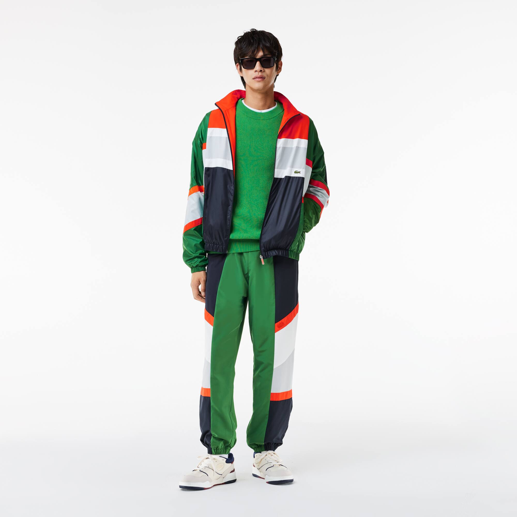 Colourblock-Trainings-Jacke aus Material-Mix Jacken & Mäntel - Grün - Lacoste - Herren