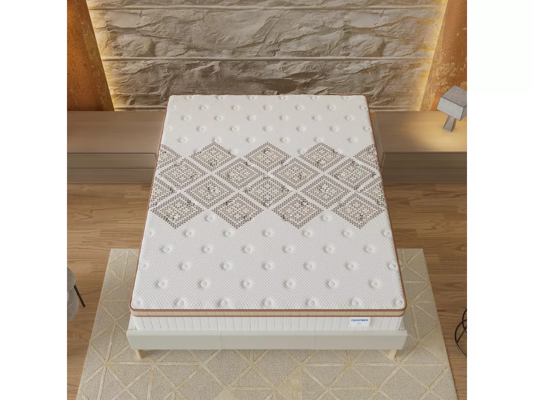 Matelas 160x200cm - Hybride - Ressorts ensachés + Mousse haute résilience - Ép. 28cm
