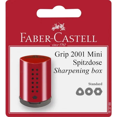 Faber-Castell Einfachspitzdose Grip 2001 Mini rot blau sortiert