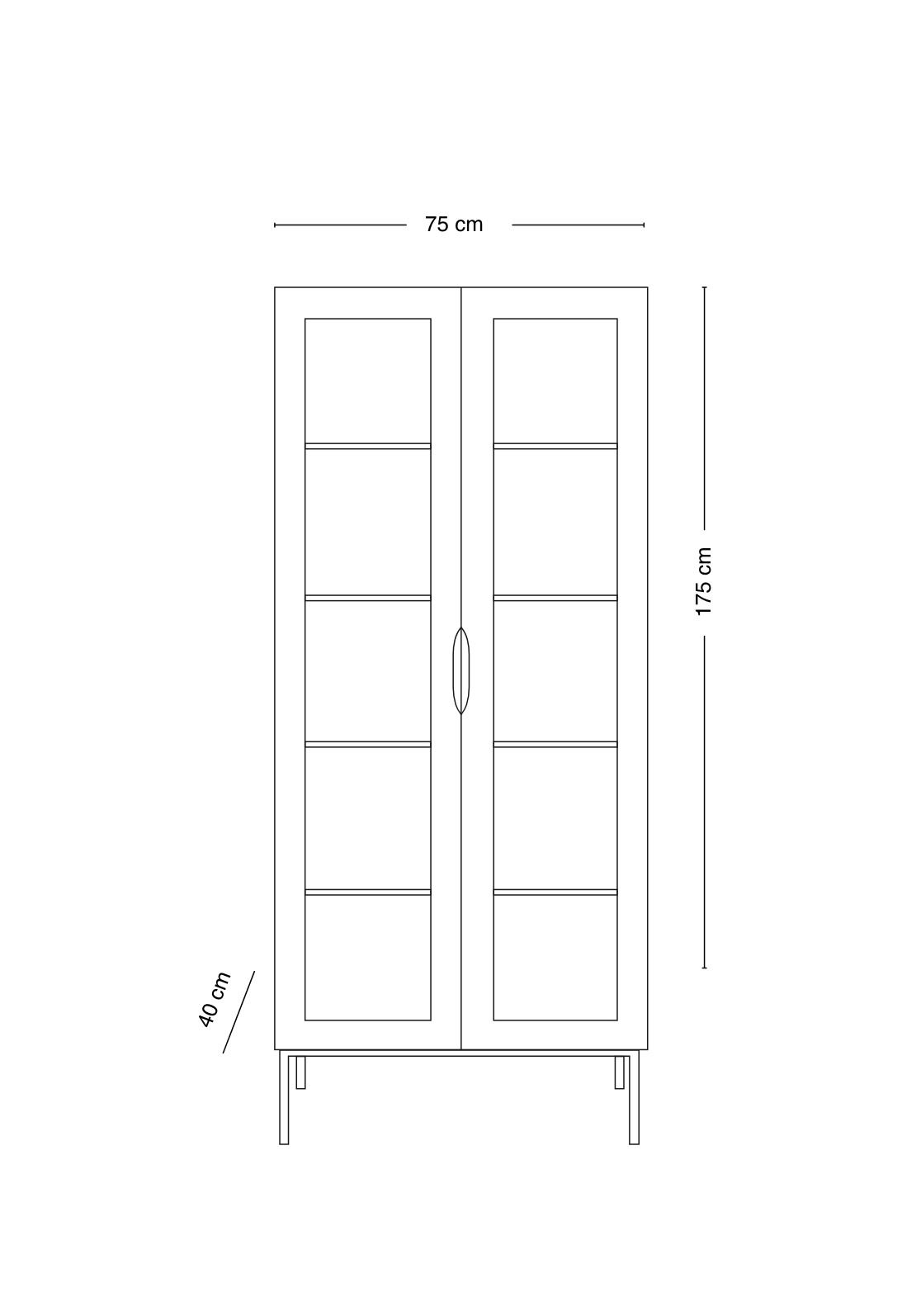Skap natur - 75x40x175 cm