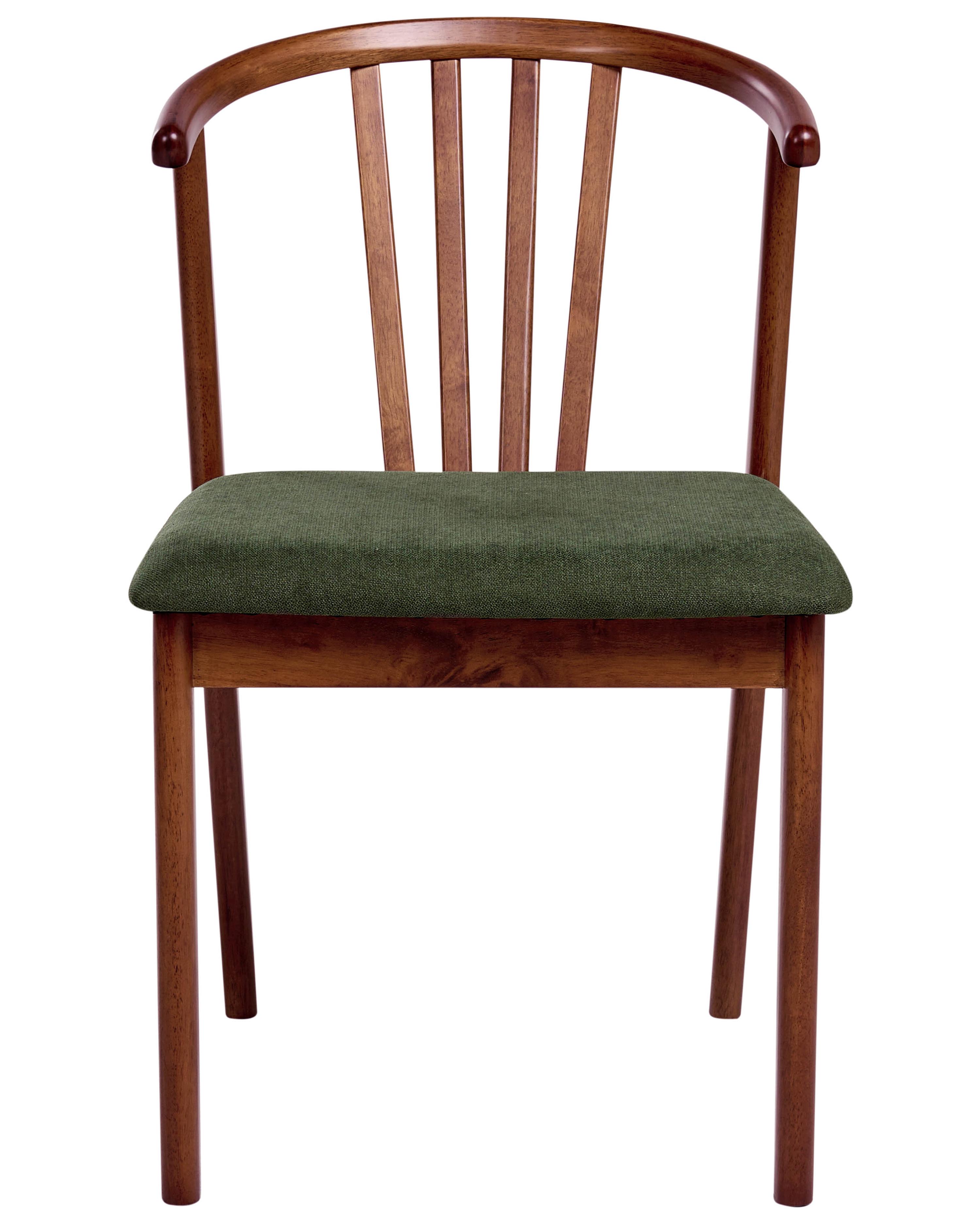 Set van 2 eetkamerstoelen CRAIG Hout Donkerbruin/groen