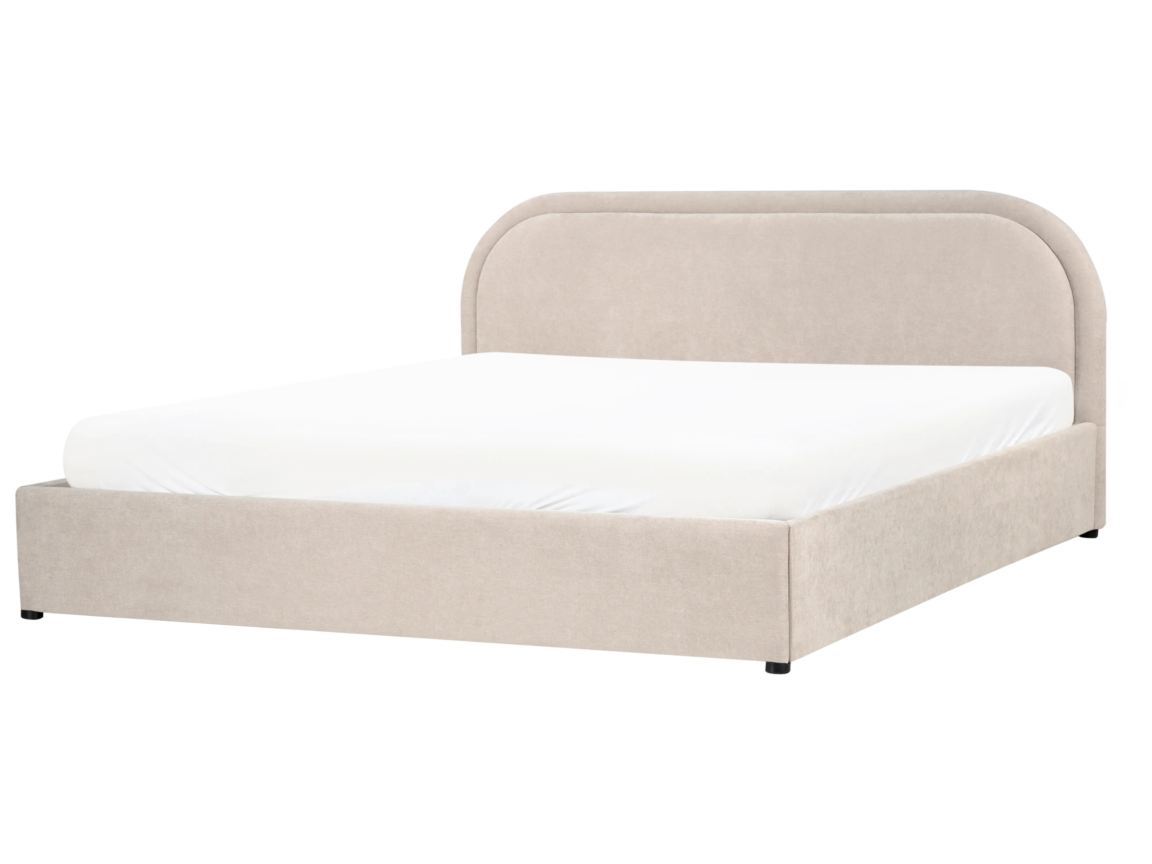 Bed met opbergruimte Chenille QUILLIEN 180 x 200 cm Lichtbeige
