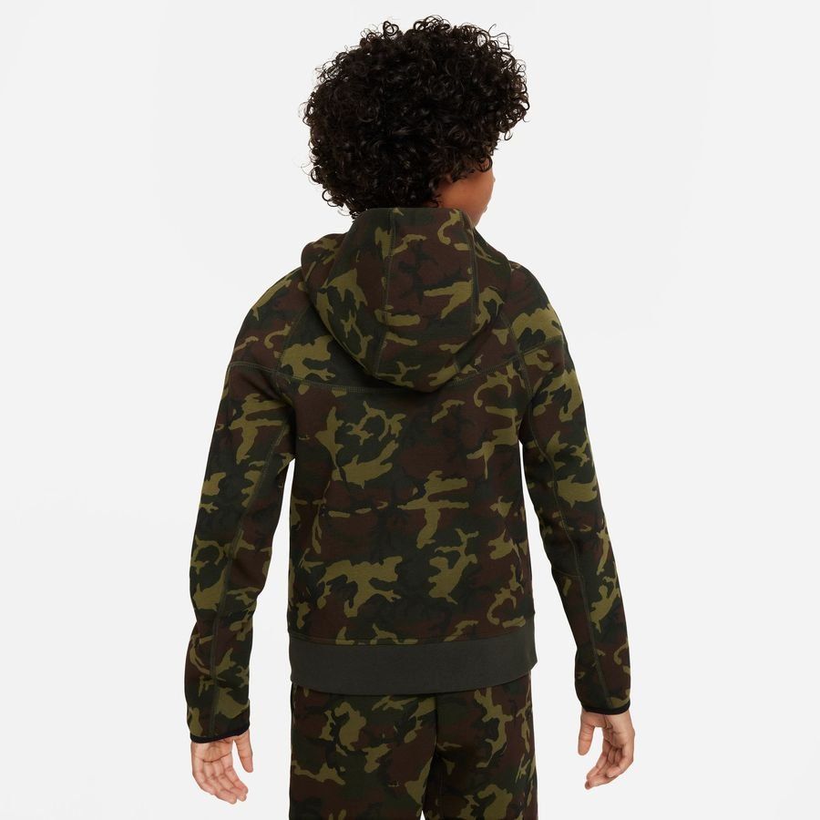 Nike Sweat à Capuche NSW Tech Fleece 24 Camo - Vert/Noir Enfant