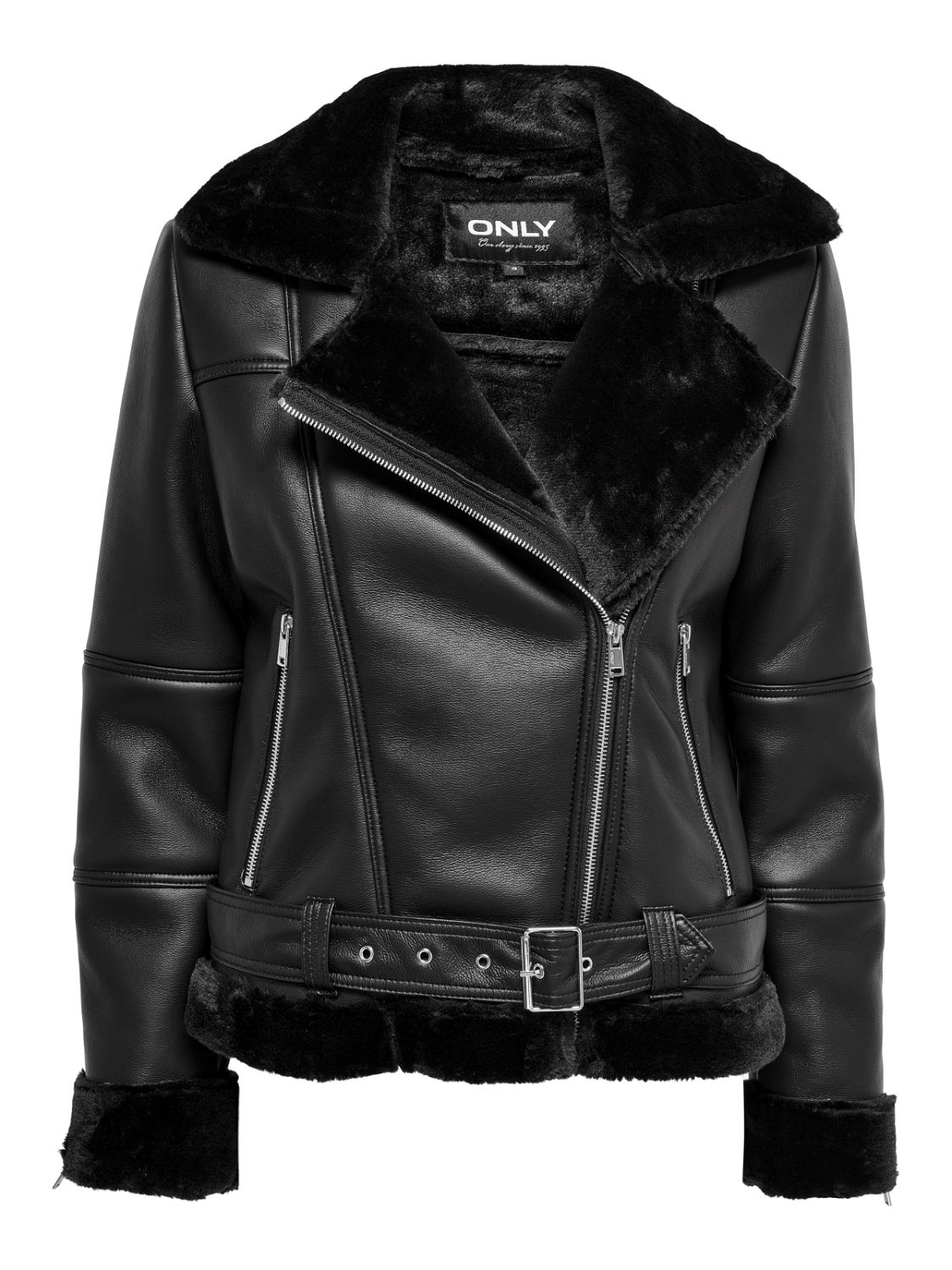 ONLAGNETE Bikerjacke in Lederoptik Black