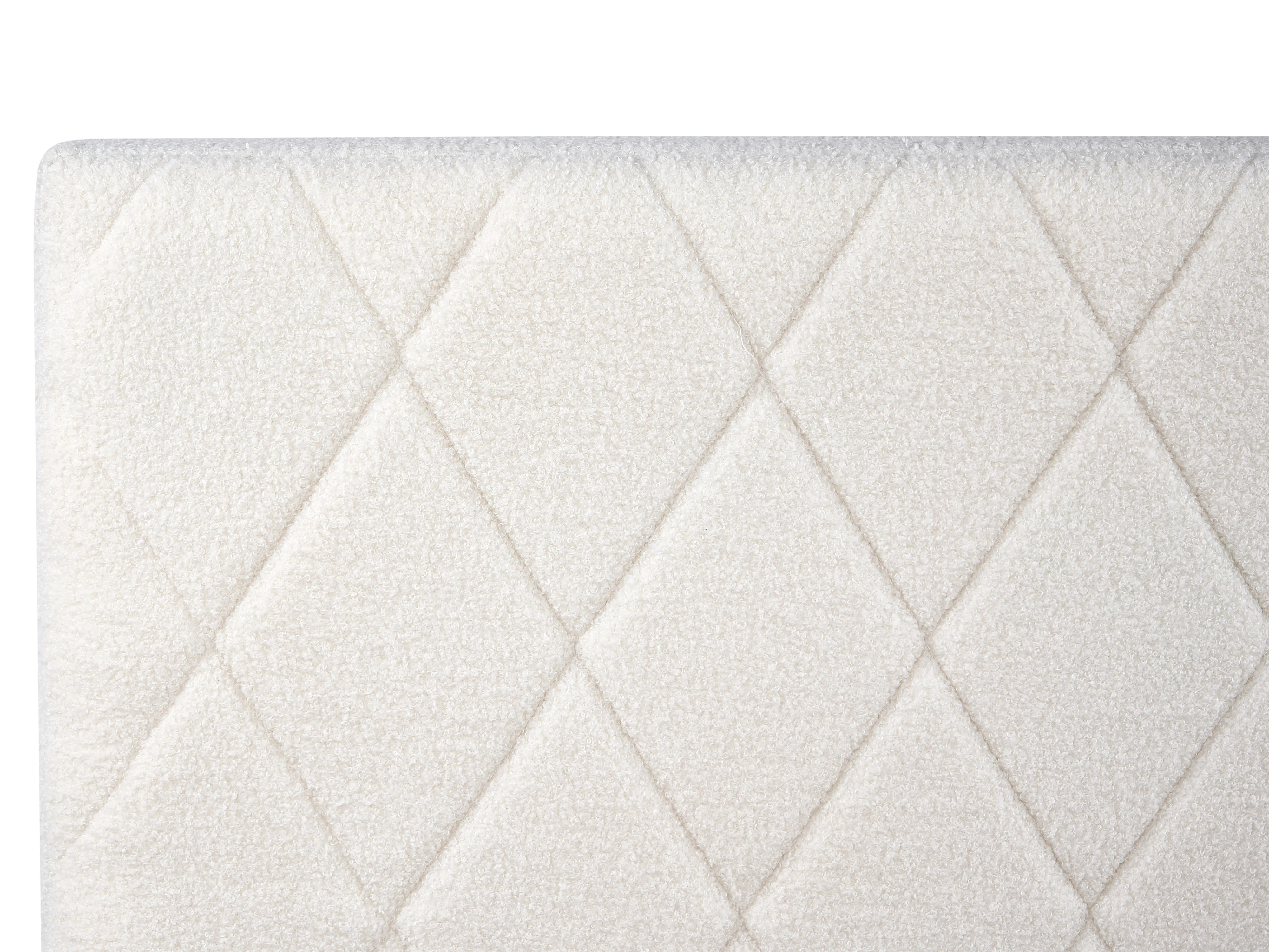 Bed met opbergruimte Bouclé ROCHEFORT 180 x 200 cm Gebroken wit