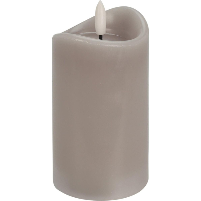 LED Kerze - mittel - grau - ca. 7 x 12,5 cm
